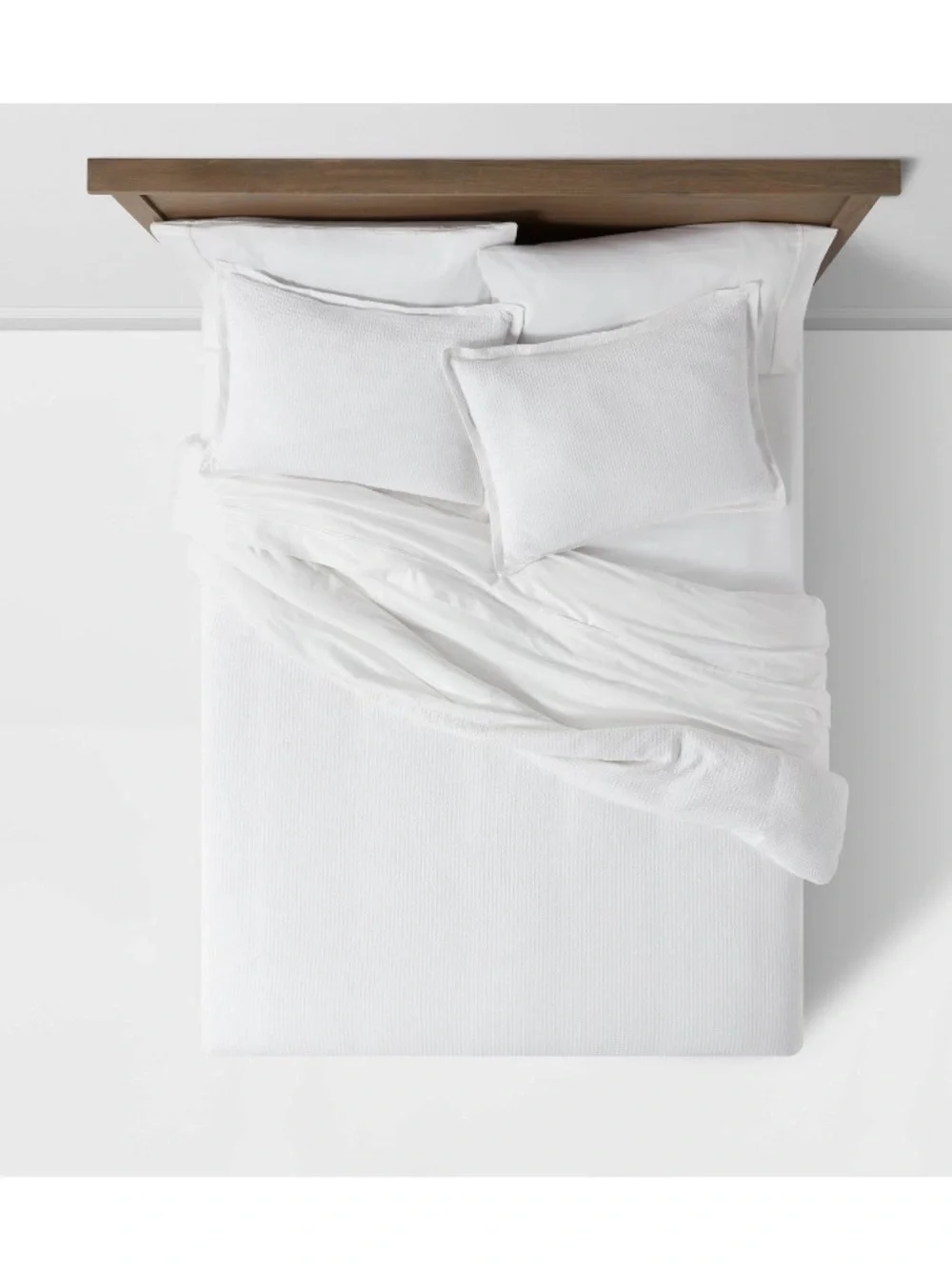 King Waffle Washed Waffle Weave Duvet Cover and Sham Set White - Threshold